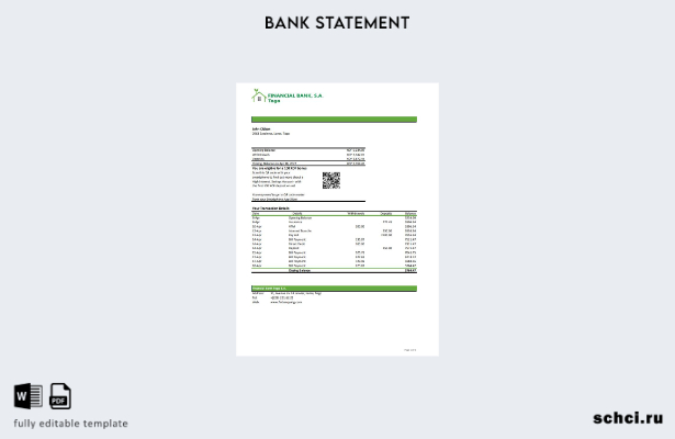 цифровая загрузка шаблона Excel финансовой выписки Того